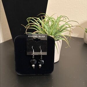 Elegant Black Sterling Silver Earrings